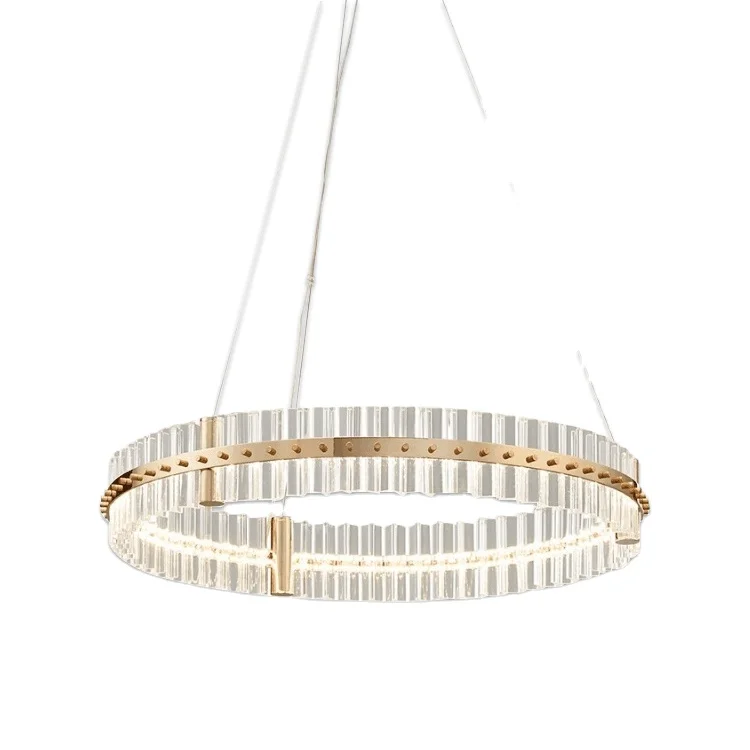 Luxury Hotel Interior Lobby Decoration Gold Metal LED Crystal Chandelier Pendant Lamp
