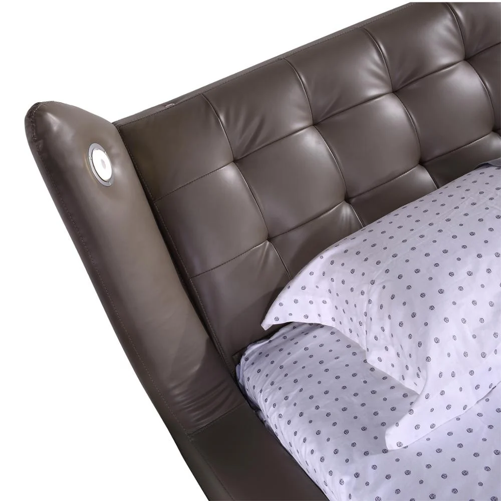 Foshan factory offer luxury bed king size wooden frame fancy bed design