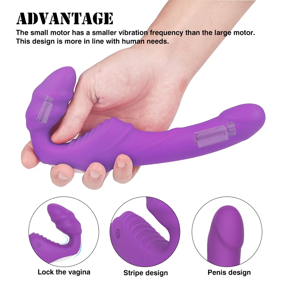 Quaige Sex Toys Silicone Double Side Dildo G Spot Anal Clitoris Vagina Sax Toys for Woman with 9 Vibration Modes