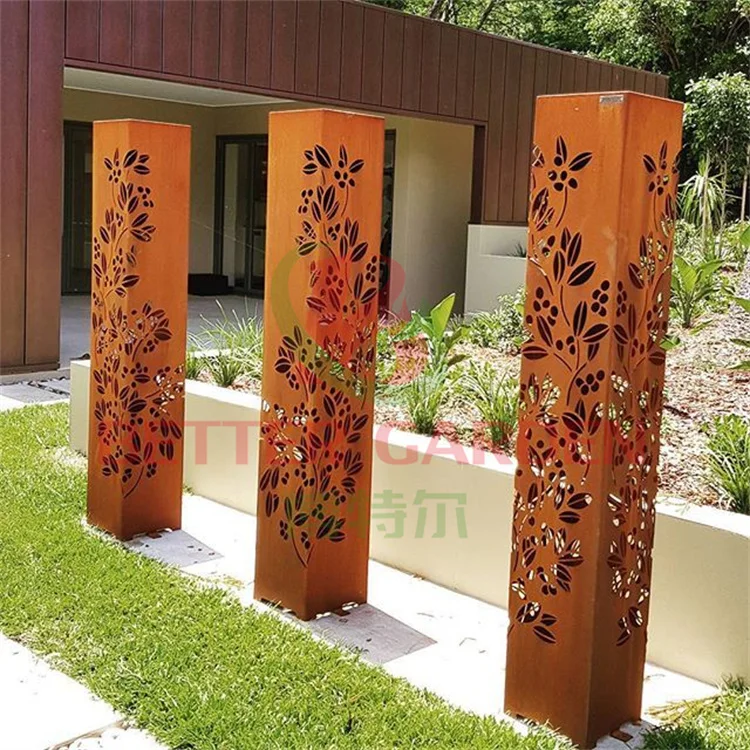 Стоечный светильник наружный садовый стоечный corten из