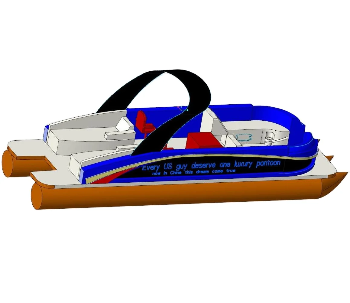 all US man affordable  Maanitou style yacht 26ft Predator  Aluminum  Pontoon boat