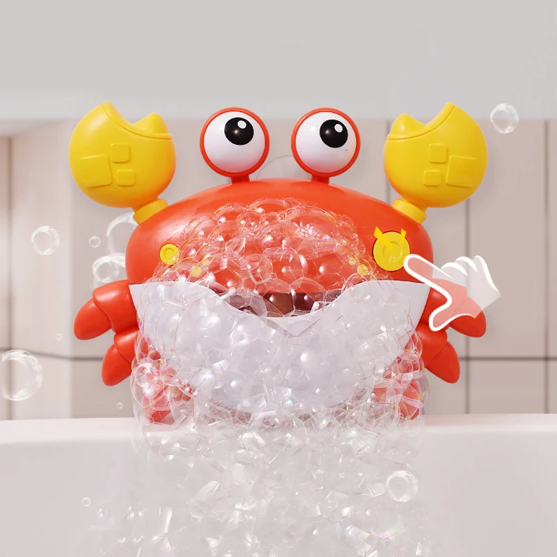 2024 Hot Sell Toddler Shower Time Foam Soap Maker Bubble Machine Crab Baby Bath Toy for Bathtub