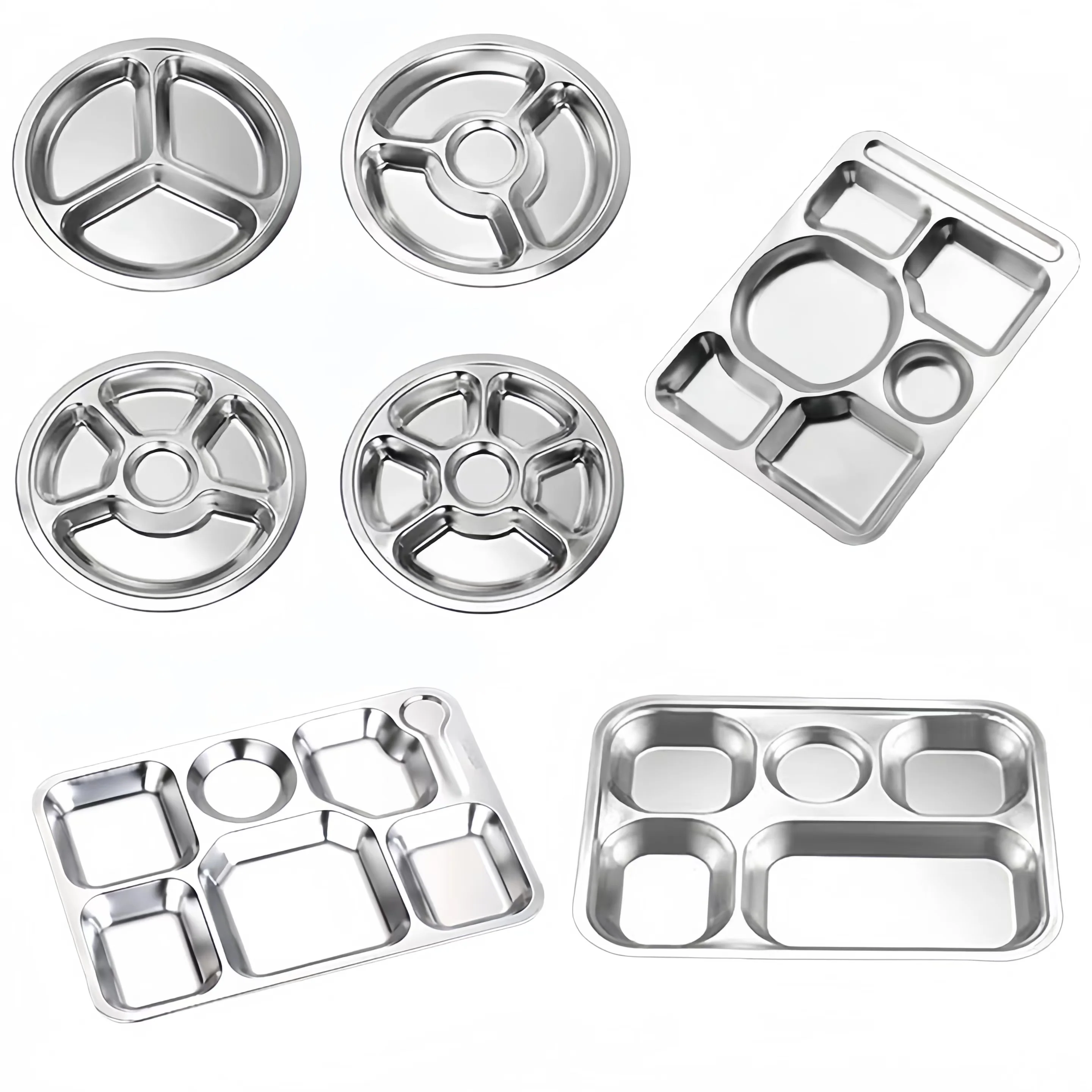 Школьный Ланч-бокс YITIAN 304 из нержавеющей стали поднос для закусок с 5 отделениями и крышкой