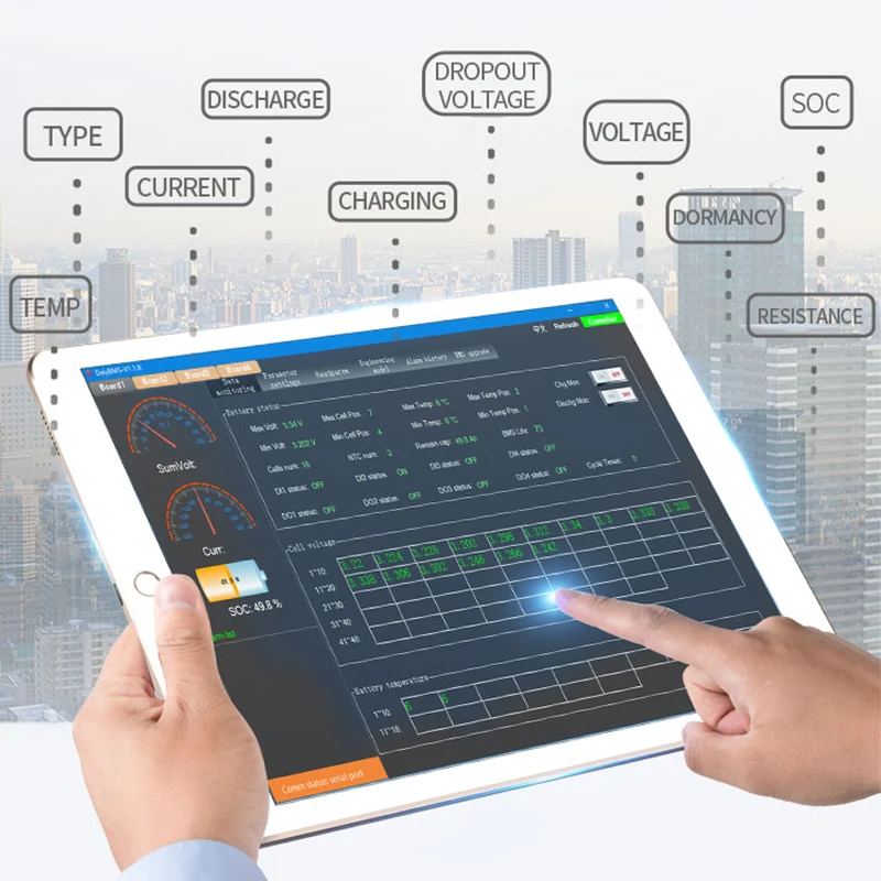 
Smart BMS Lifepo4 20S 60V 200A BT/RS485/CAN Communication for lithium Battery Pack apply to energy storage RV outdoor 