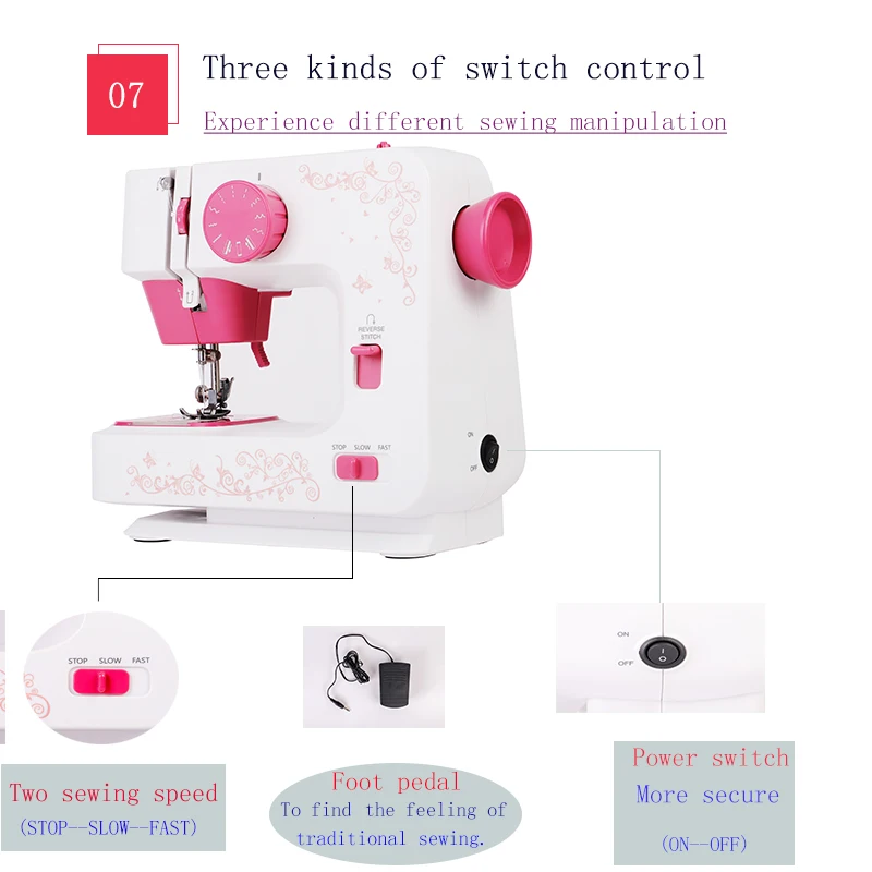 Home electric mini sewing machine supports battery function