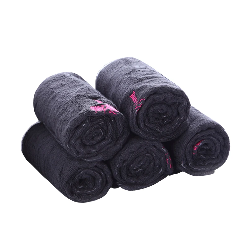2021 eco-friendly luxury black 100%  bamboo fiber bath towels set