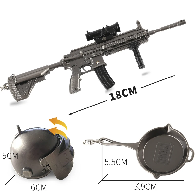 Custom metal charm keychain 3 pieces set gun weapon mould keyrings of AWM