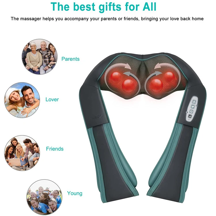 Shiatsu Squeezing Electric Face Neck Back Beauty Device with Heat Skin Tightening Lifting Shoulders Massage Feature