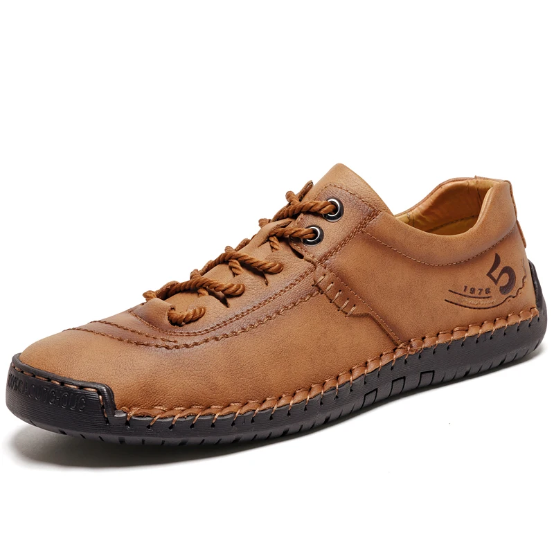 Genuine Leather Men Casual Shoes Luxury Brand 2019 Mens Loafers Moccasins Breathable Slip on Black Driving Shoes Plus Size 38-48