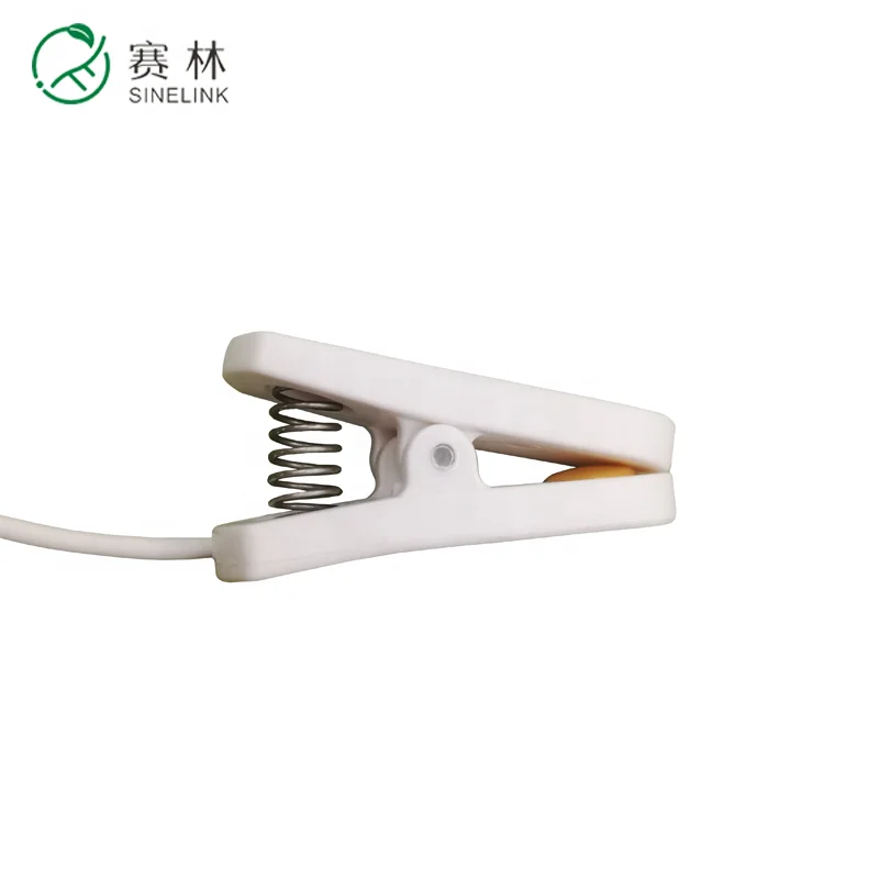 
DIN42802 touch-proof connector monopolar gold plated EEG ear clip electrode 
