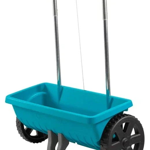 Plastic Hand Held Garden Seed Spreader Tool Cart for Fertilizer Green Environmental Color