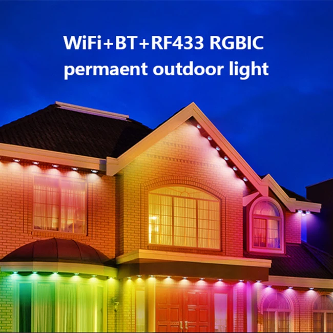 Banqcn outdoor ip67 waterproof rgb pixel led point christmas rgbic led permanent outdoor led light for home outside
