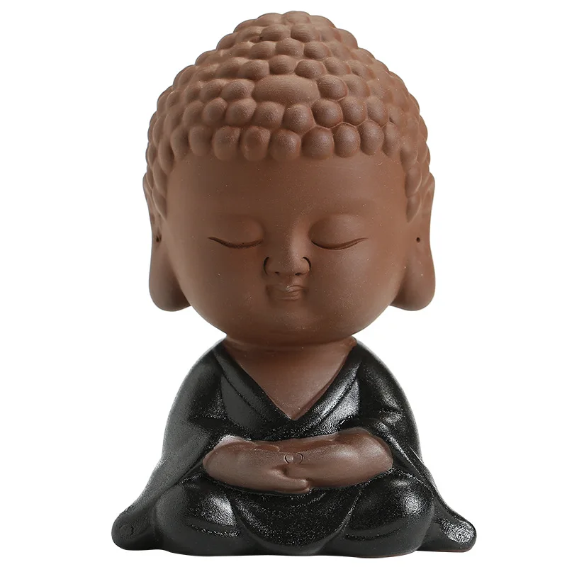 
Creative purple sand small Buddha tea ornaments Samanera tea-soaked tea pet ceremony decorations 