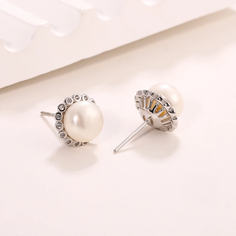 Natural Small Hoop With Pearls Huggie Drop White Long Sterling Silver Gold Chandelier Bridal Pearls Earrings For Women