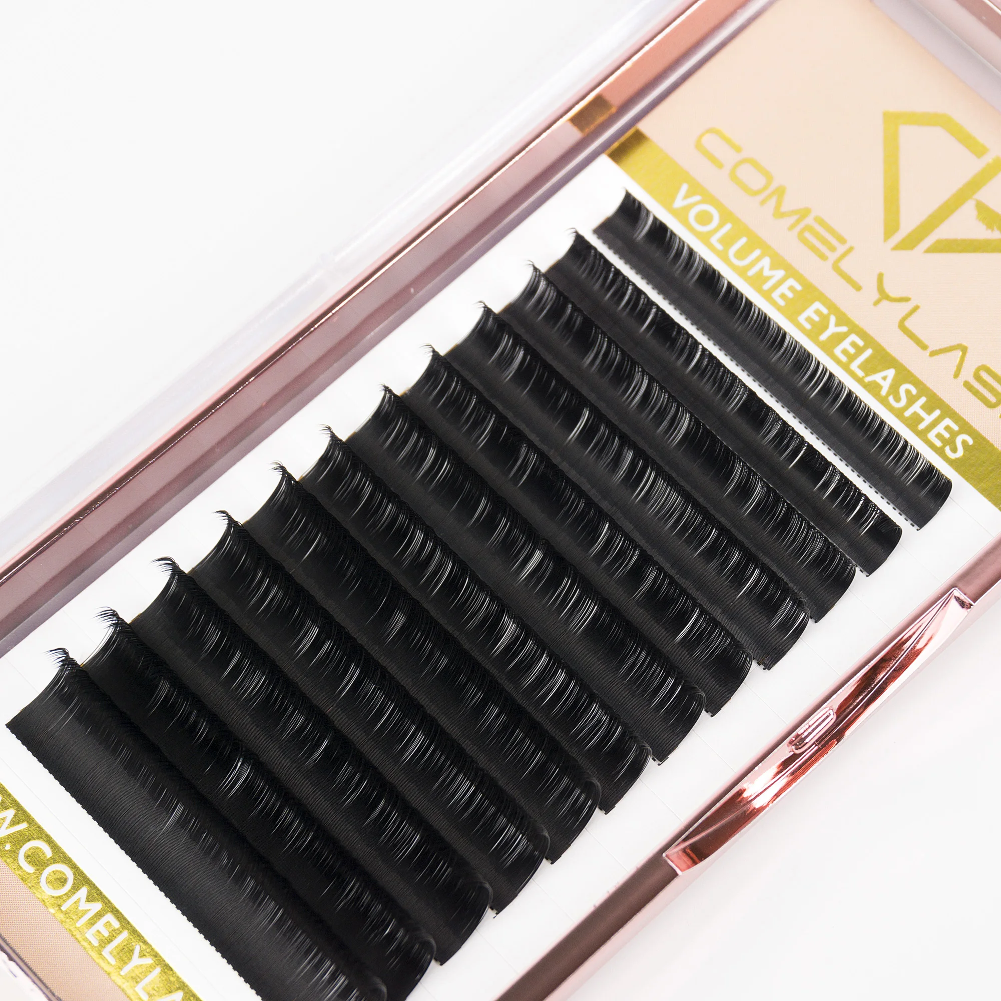 Comelylash L Curl Eyelash Extensions PBT Eyelash Premium Mink Lashes Individual Lashes Mixed PBT Fiber or Faux Mink 7-15 Days