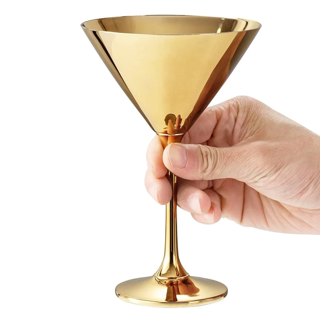 Custom Gold and Silver finished Modern Design Brass goblet Wine Glass Gold Finished Restaurant Bar Hotel Wine glasses