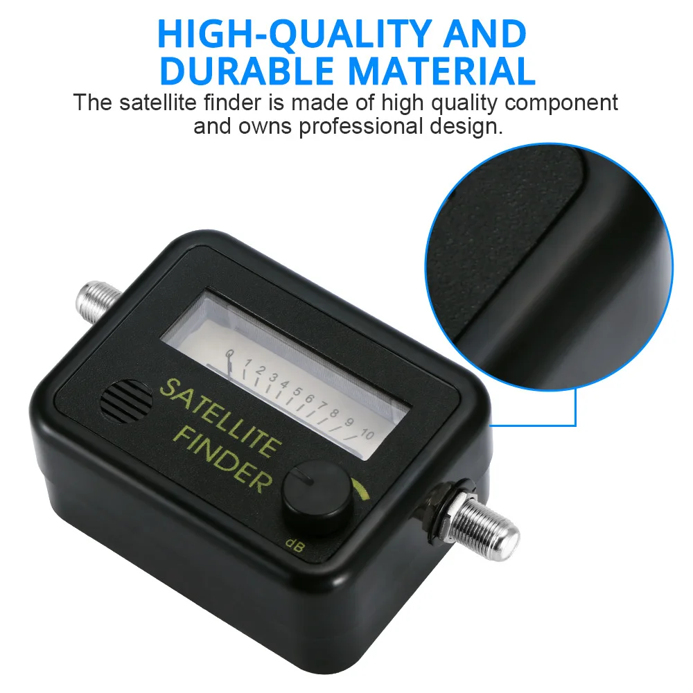 Digital Satellite Finder Signal Meter for Aligning Dish with Patch Lead