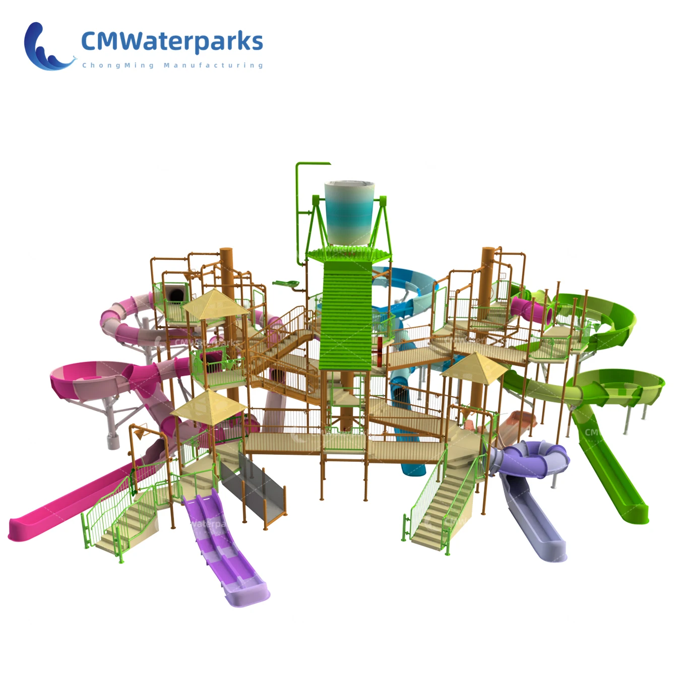 Hot Sale Water Park Equipment Fiberglass Water Pool Slide Water House