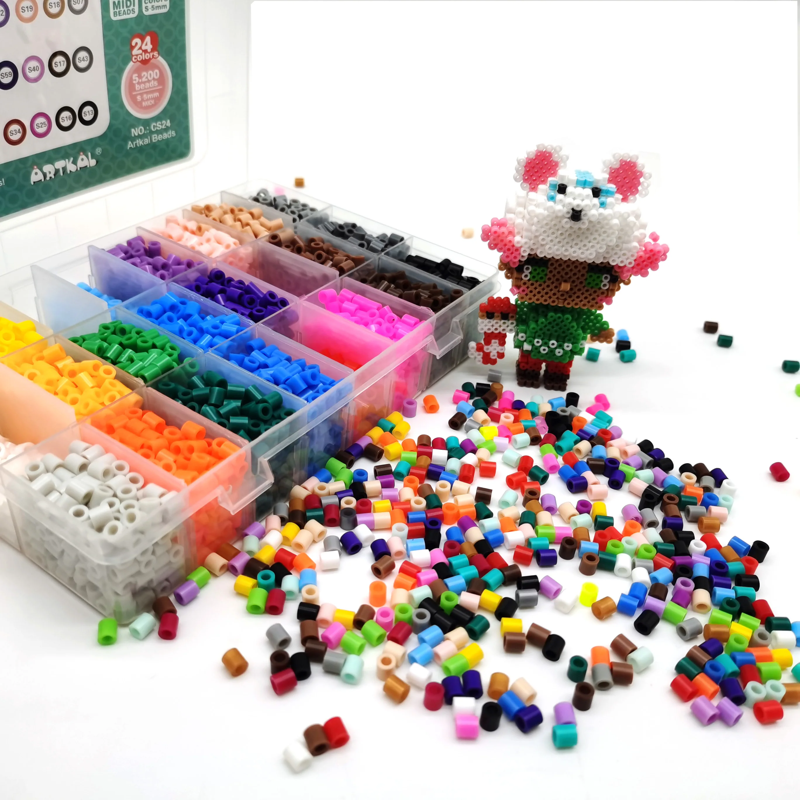 5mm 24 color perler beads kit hama beads with templates accessories for kids children DIY handmaking 3D puzzle ironing beads