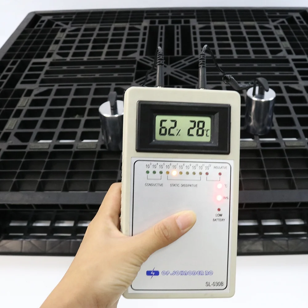 
QXR Q-PA3 Wholesale high quality 1100 * 1100 * 150 mm grid black ESD conductive pallet 