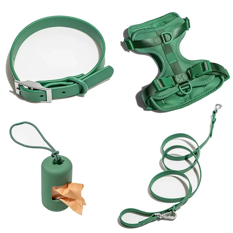 Gacent Pet Product Factory Customizable New Green Soft Padded Luxury Pet Harness & Waterproof dog Leash