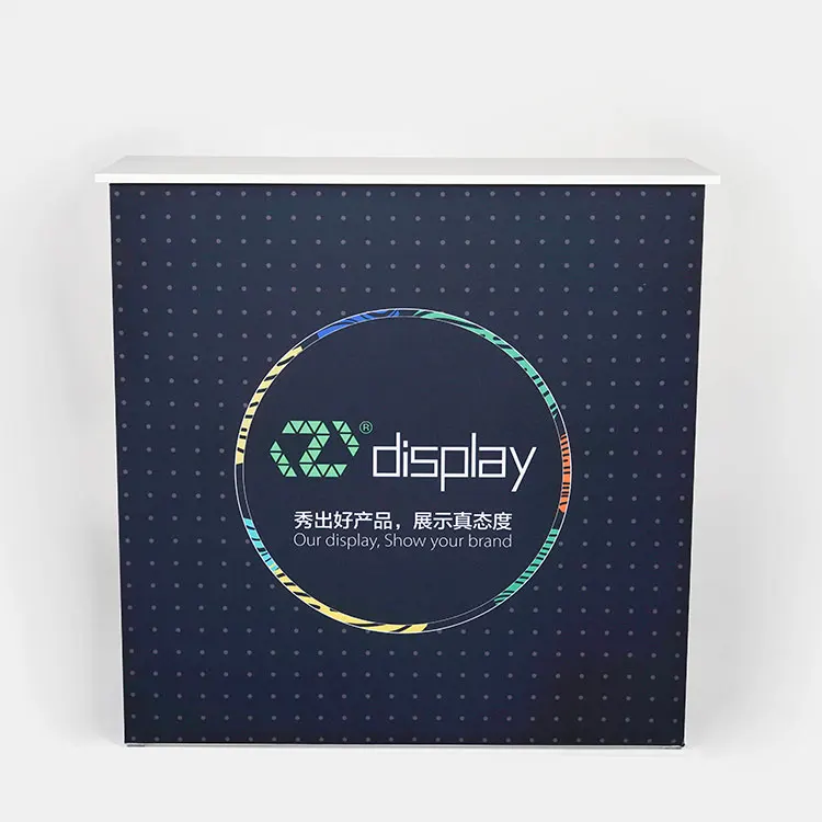 Пользовательский Графический выставочный дисплей, складной стол, стойка регистрации для торговой выставки