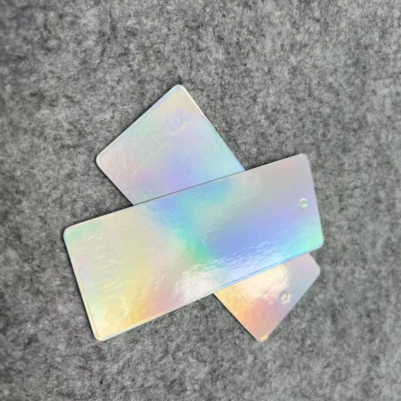 Rainbow Holographic Tag Custom Logo Accessories Sealing Clothing Paper Label Holographic Swing Tag with Hologram