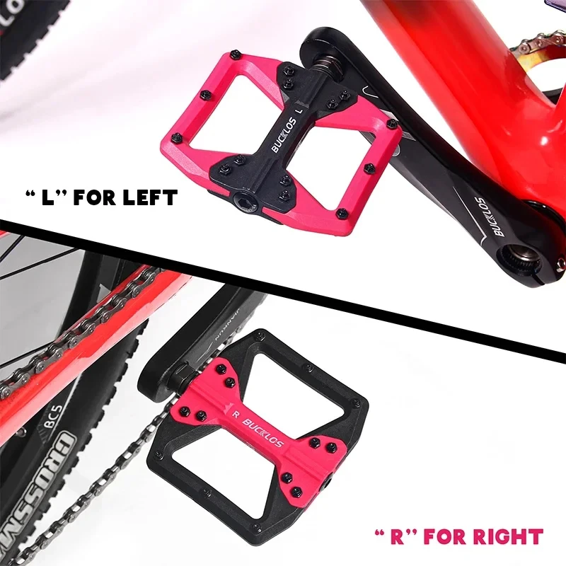 Wholesale bicycle equipment nylon mountain bike pedals multi-color flat pedals non-slip widened road bike pedals