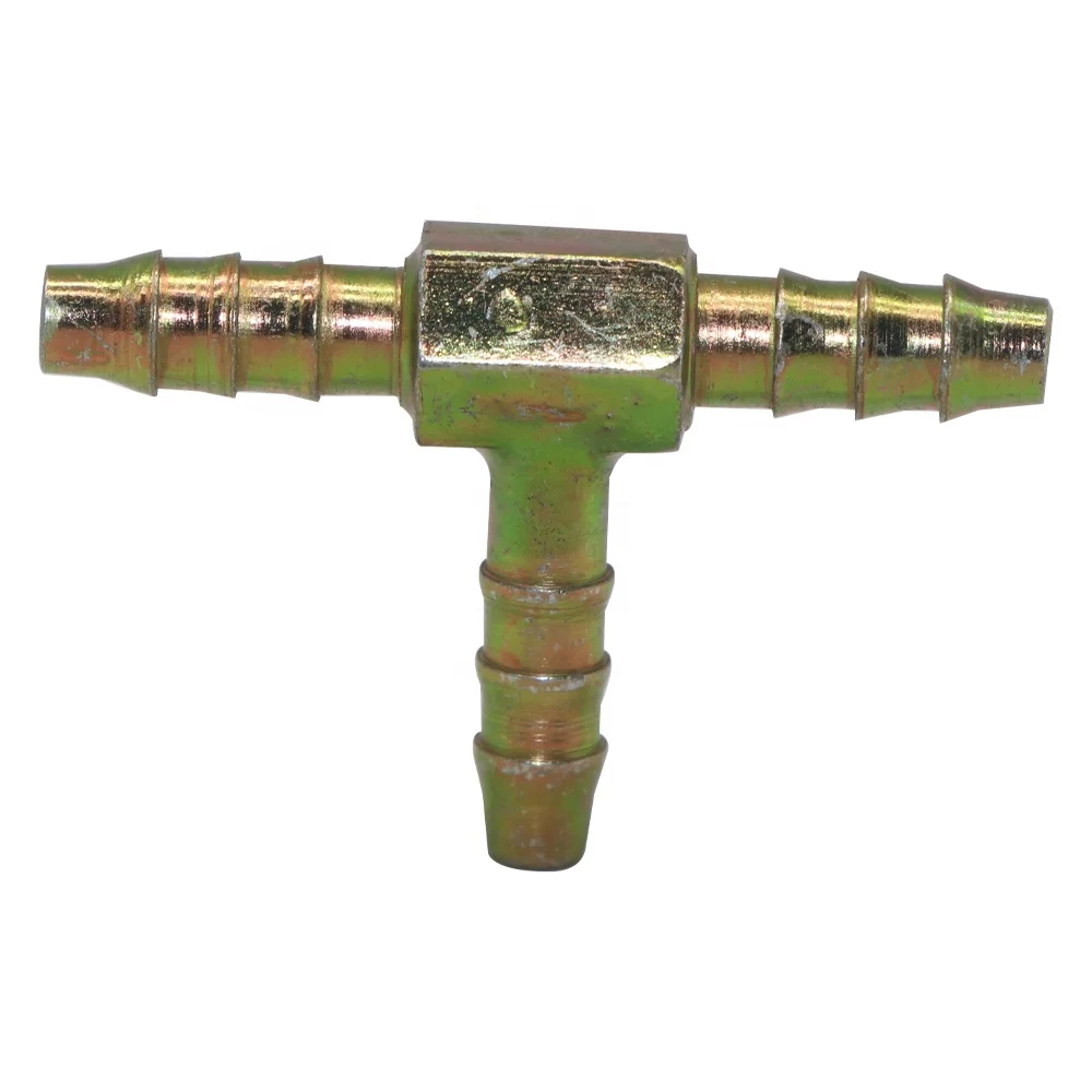 SYD-1164 Tee Type Hose Barb Fitting 3 way barbed T type steel zinc material hose connector