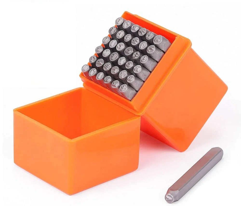  37-Piece Number & Capital Letter Stamp Set 3mm Metal alphabet punches hand