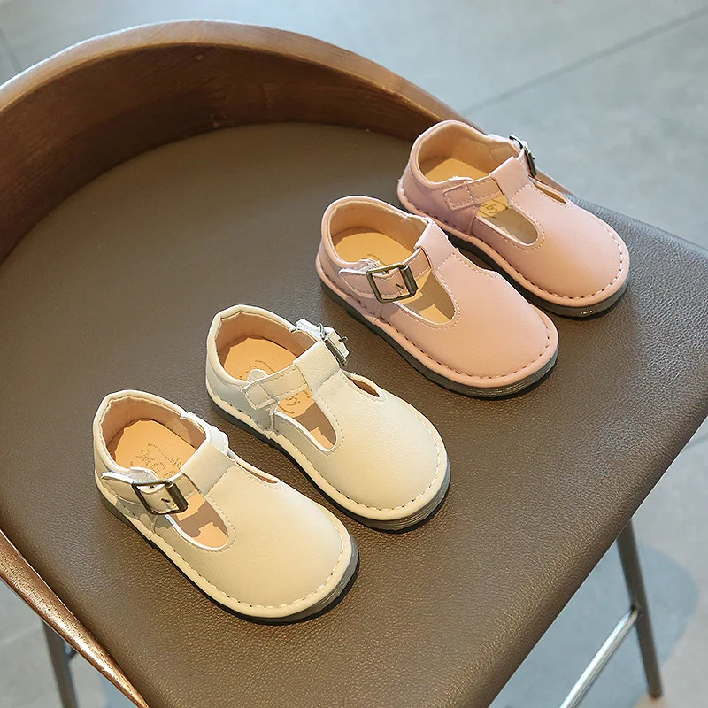 2022 Stylish Wholesale 1 Year Kids Heel White School Girls T Bar Shoes