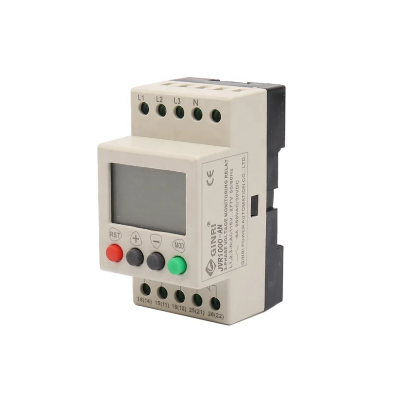 LCD Three-phase Voltage Monitoring Relay JVR1000-AN with Overvoltage Undervoltage phase sequence phase loss Neutral loss