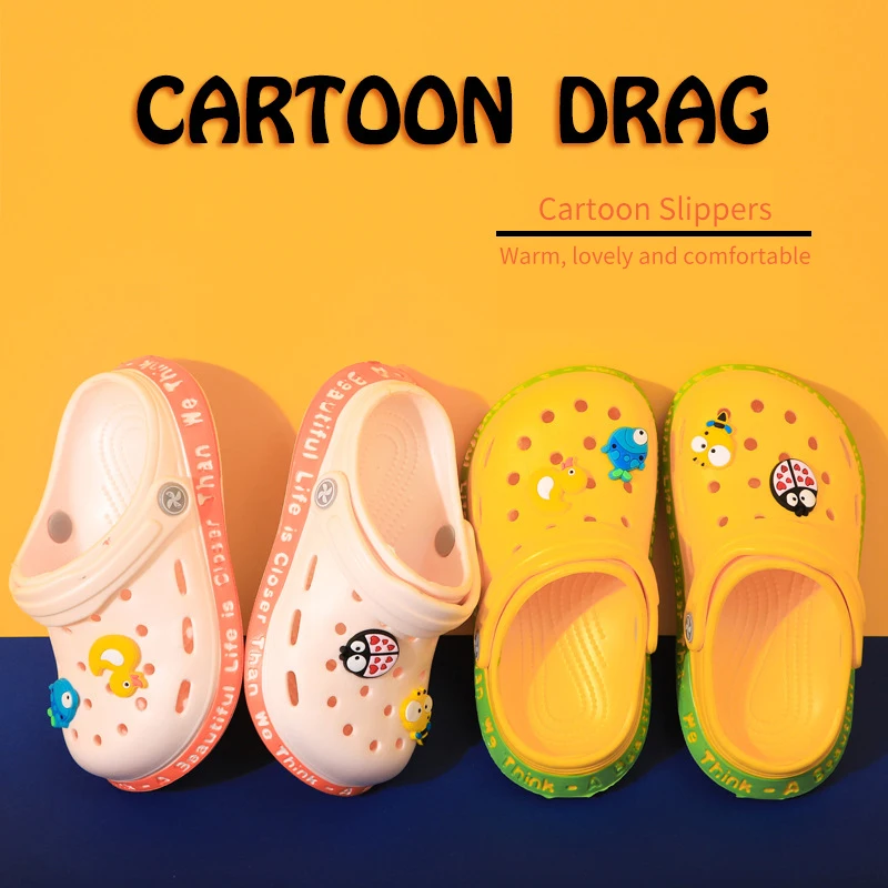 Low MOQ Cheap Wholesale House Outside Cave Sandals Slippers Hard-wearing First walking Kids Summer Clog Sandals