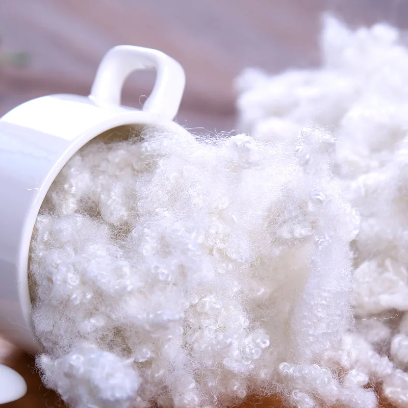 Полиэфирное стабильное волокно, Полиэфирное штапельное волокно hcs, наполнение полиэфирным волокном