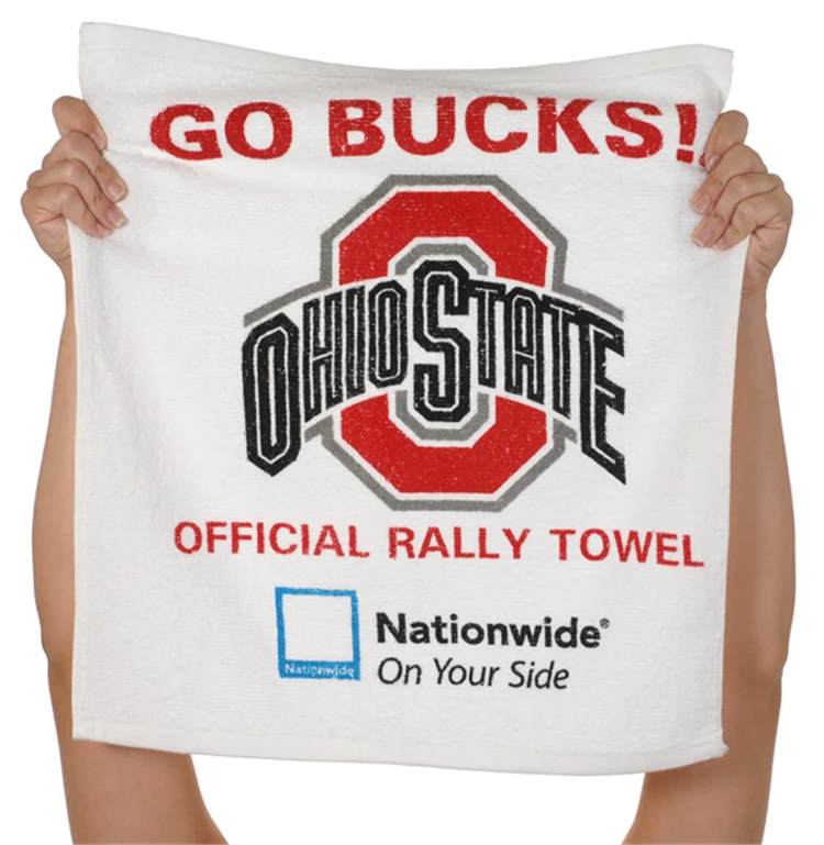 cheap custom printed sports rally towel cotton spirit rally towel