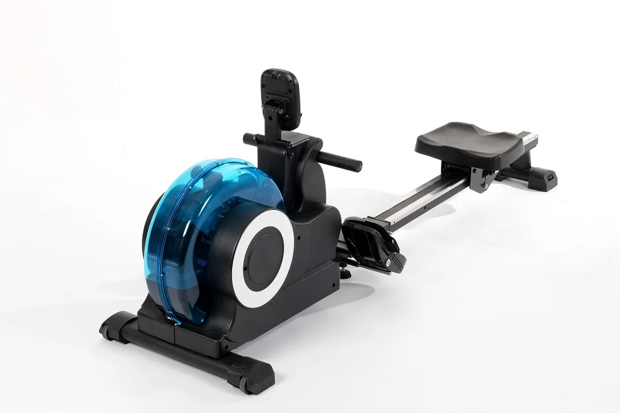 Water Rowing Machine Water Rower with LCD Monitor Water Resistance for Home gym indoor Use 120KGS capacity