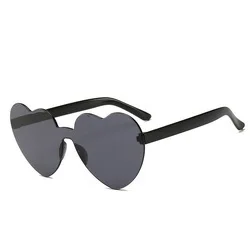 Eyewear Big Frame Sunglasses Candy Colors Lenses Heart Shape Women Rimless Girls Glasses