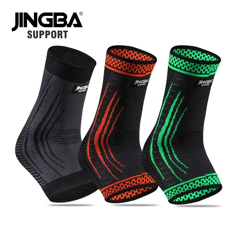 JINGBA Custom Logo Elastic Ankle Support Brace 3D Knitted Compression Ankle Sleeve gym pressurized socks adjustable Ankle Brace