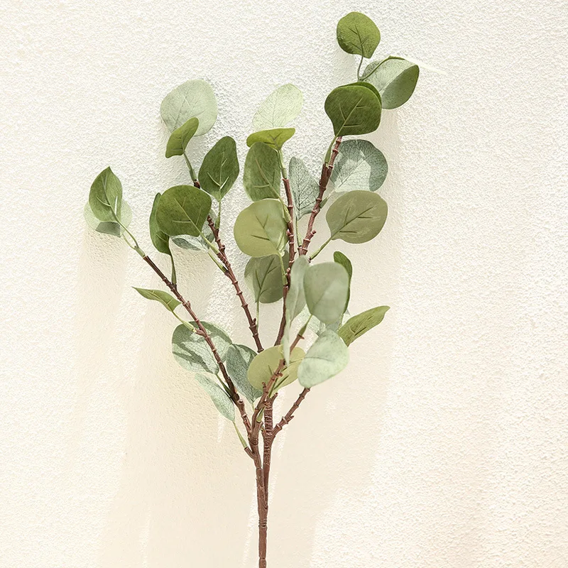 Nordic Style Eucalyptus Gold Leaf Long Stem Green Plant Rose Art Centerpiece Flower Arrangement Home Decoration