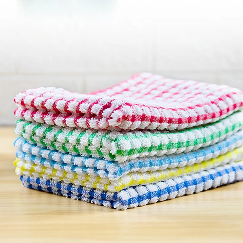 Wholesale Dish Cloths for Kitchen Washing Dishes Super Absorbent Dish Rags Cotton Terry Cleaning Cloths
