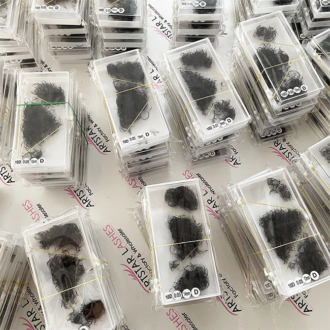 Eyelash Supplier Best Selling Loose C CC D Curl 100% Handmade  Pre Made Fans Natural Looking Long Stem Pre Made Fans