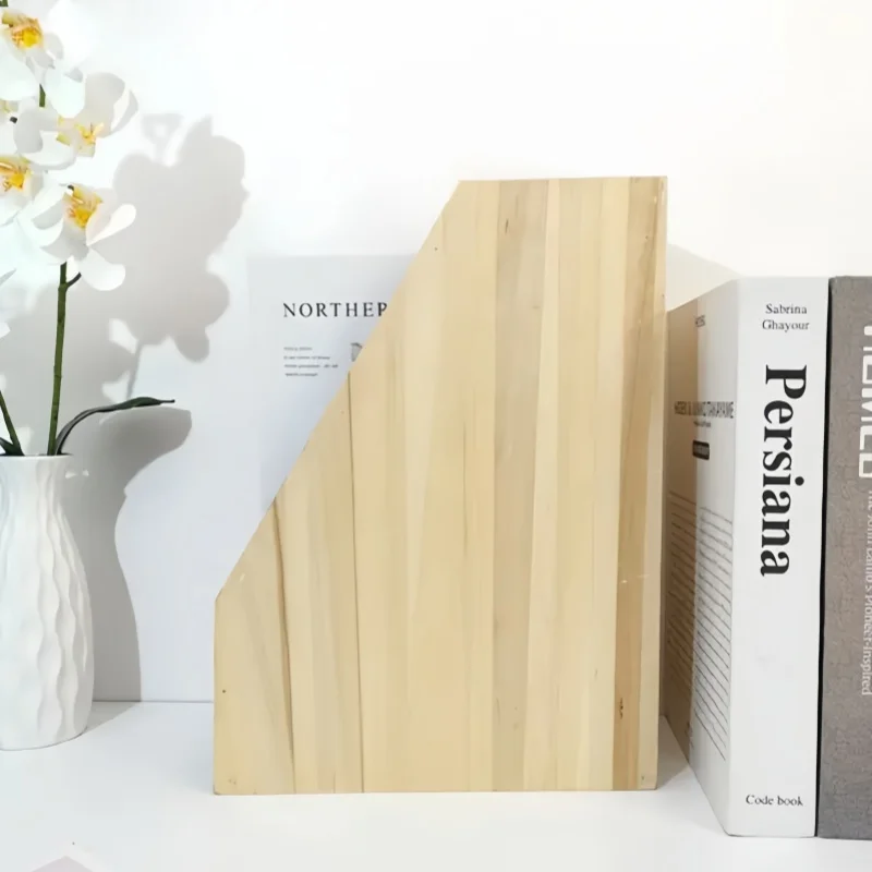 Creative Wood Fashion Document File Organizer Box Book Storage and Decorative Folder Cabinet
