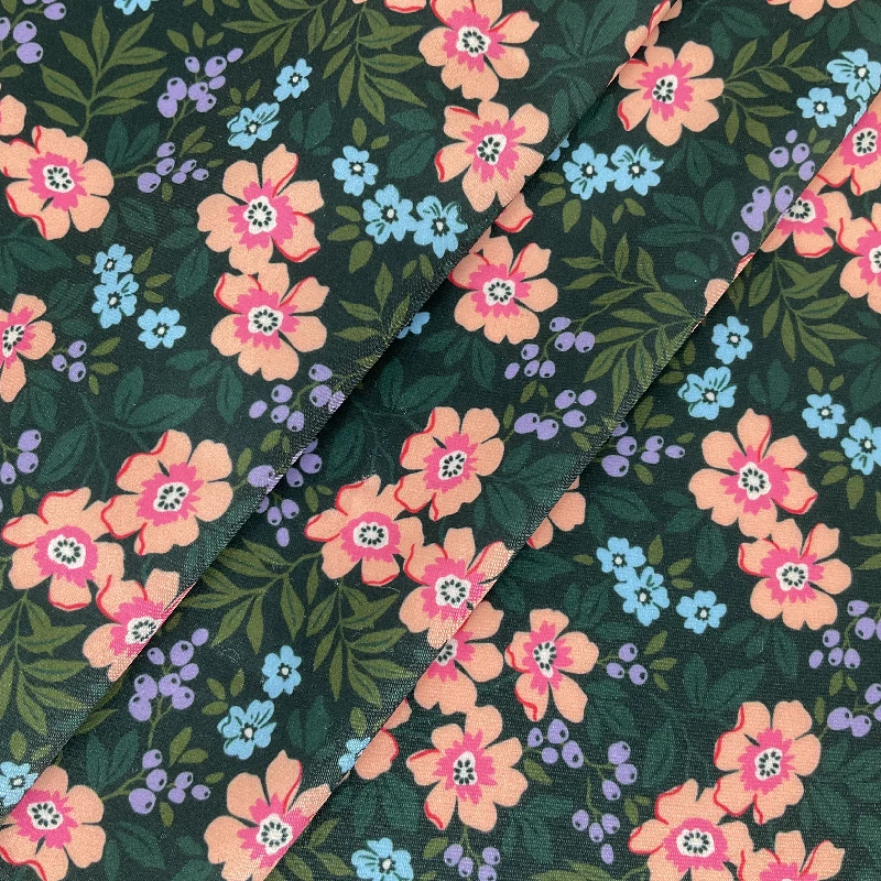 Custom Printed Swimwear Fabric Woven Dancewear Stretch Fabric 88 Polyester 12 Spandex Fabric