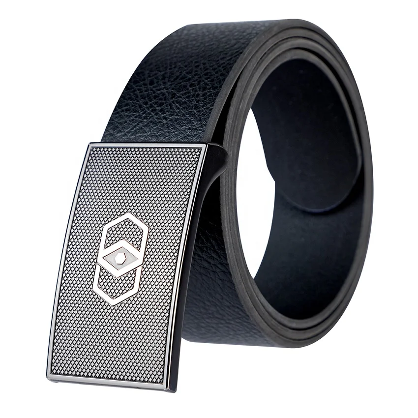 Оптовая продажа, регулируемый роскошный модный Индивидуальный дизайнерский брендовый черный мужской ремень из искусственной кожи