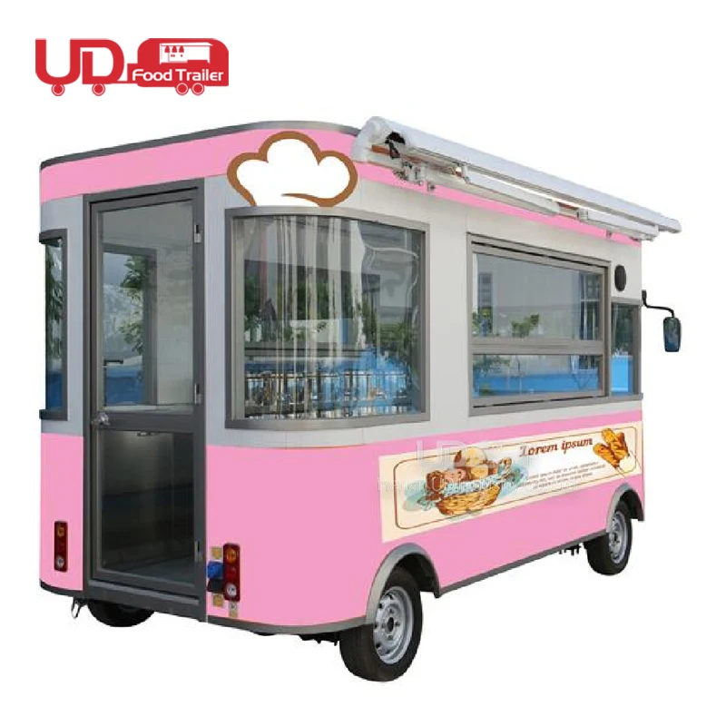 Multifunction Electric Four-Wheel Market Cart Hot Sale Sightseeing Cart Mobile Kitchen Vehicle Rolling Fried Food Truck