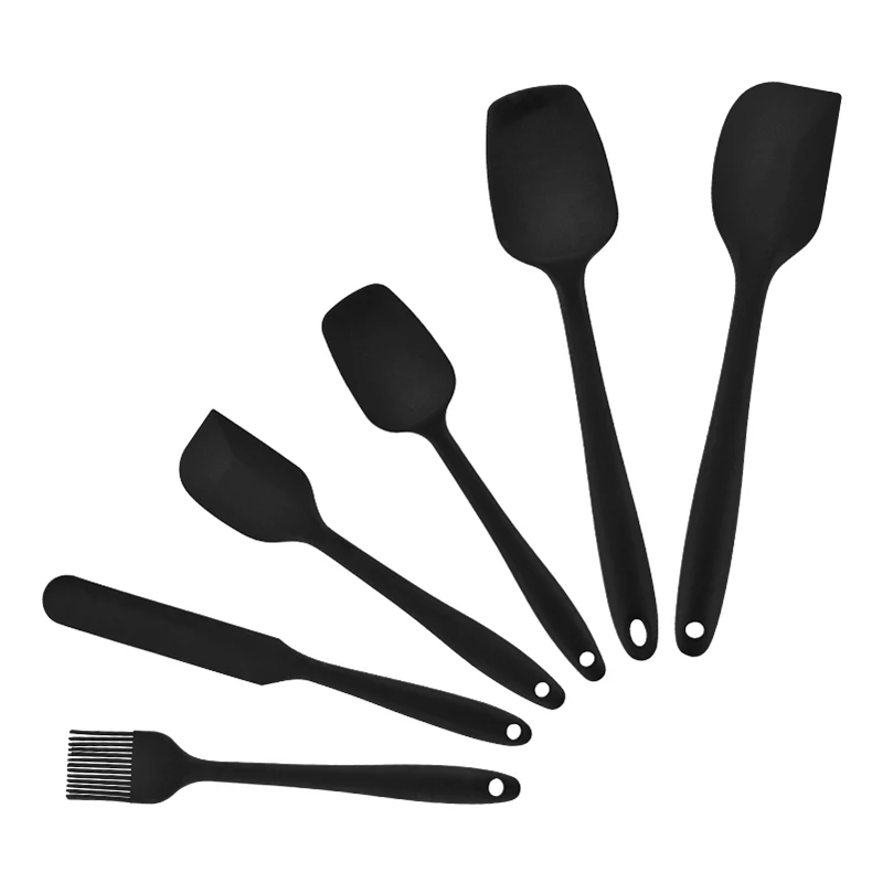 Kitchen Utensil Baking Accessories Cake Nonstick 6pieces Silicone Spatula and Brush Bakeware Set