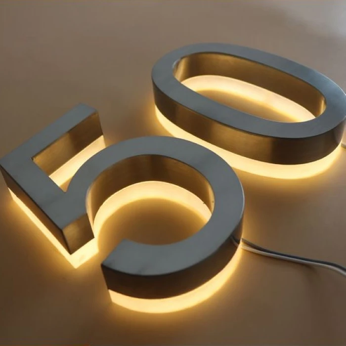 
Custom led alphabet letter stainless steel backlit 3d led letter light for room hotel 