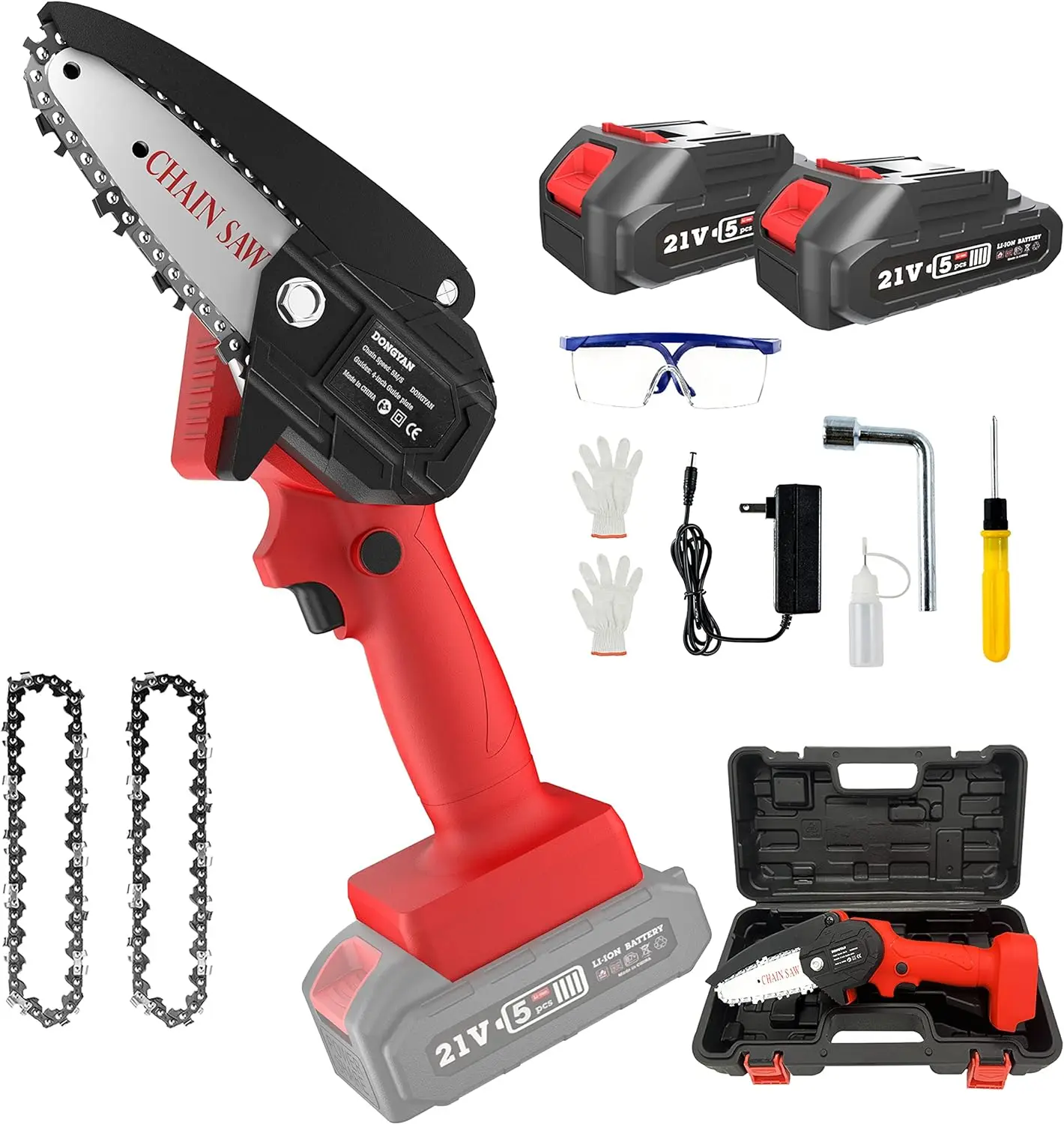 Professional 4 inch 21V Lithium Battery Chainsaw 550W Handheld Mini Cordless Saw Outdoor Wood Cutting DIY Industrial Use OEM