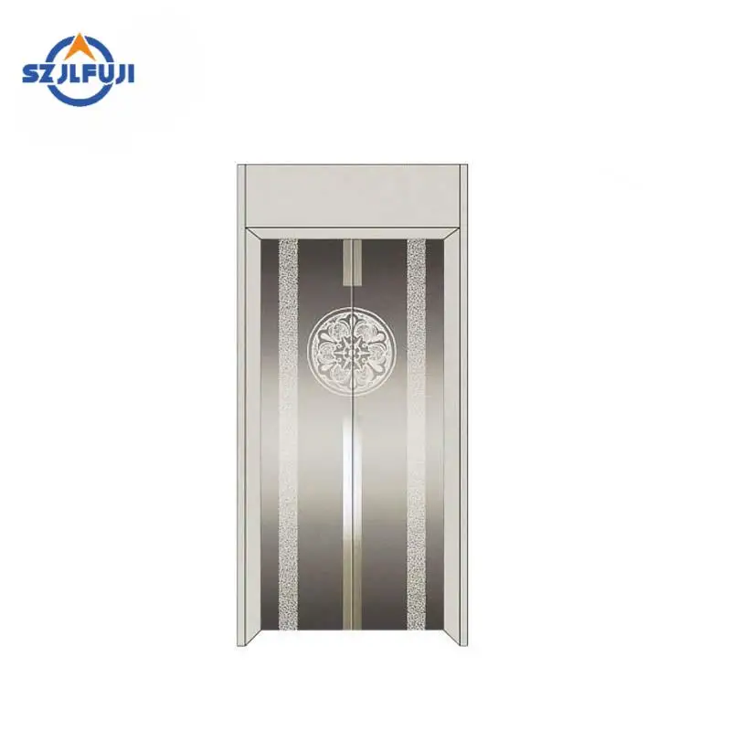 Top-selling door panels Elevator Cabin Car Mirror Etched Landing Door Panels with Jamb Frame Passenger Elevator Liftdoor Panels