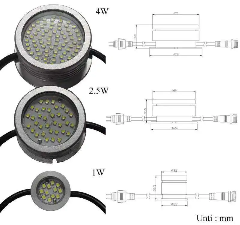 BAOMING водонепроницаемое 12V ip68 1W 2 5 W 4w светодиодное Подводное оборудование освещение для